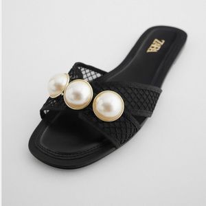 NWT Zara pearl sandals